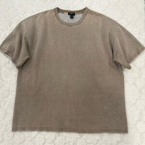 Forever 21 Men - Crewneck Distressed Sweatshirt Short Sleeved Pullover Shirt